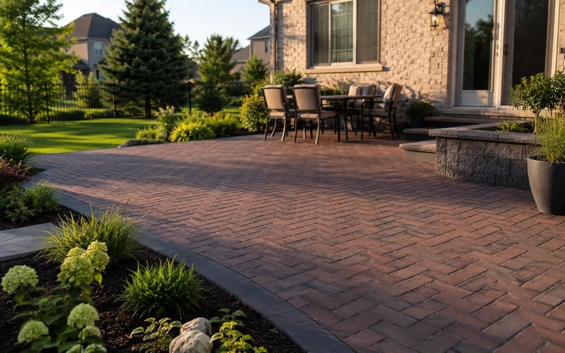 Brick paver patio installation