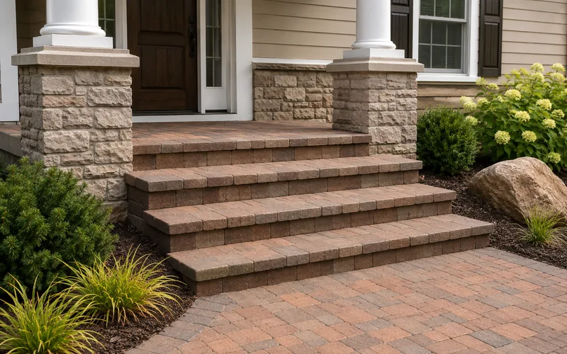 Brick paver steps