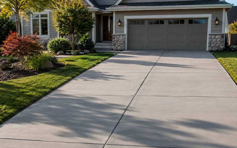 Concrete driveway